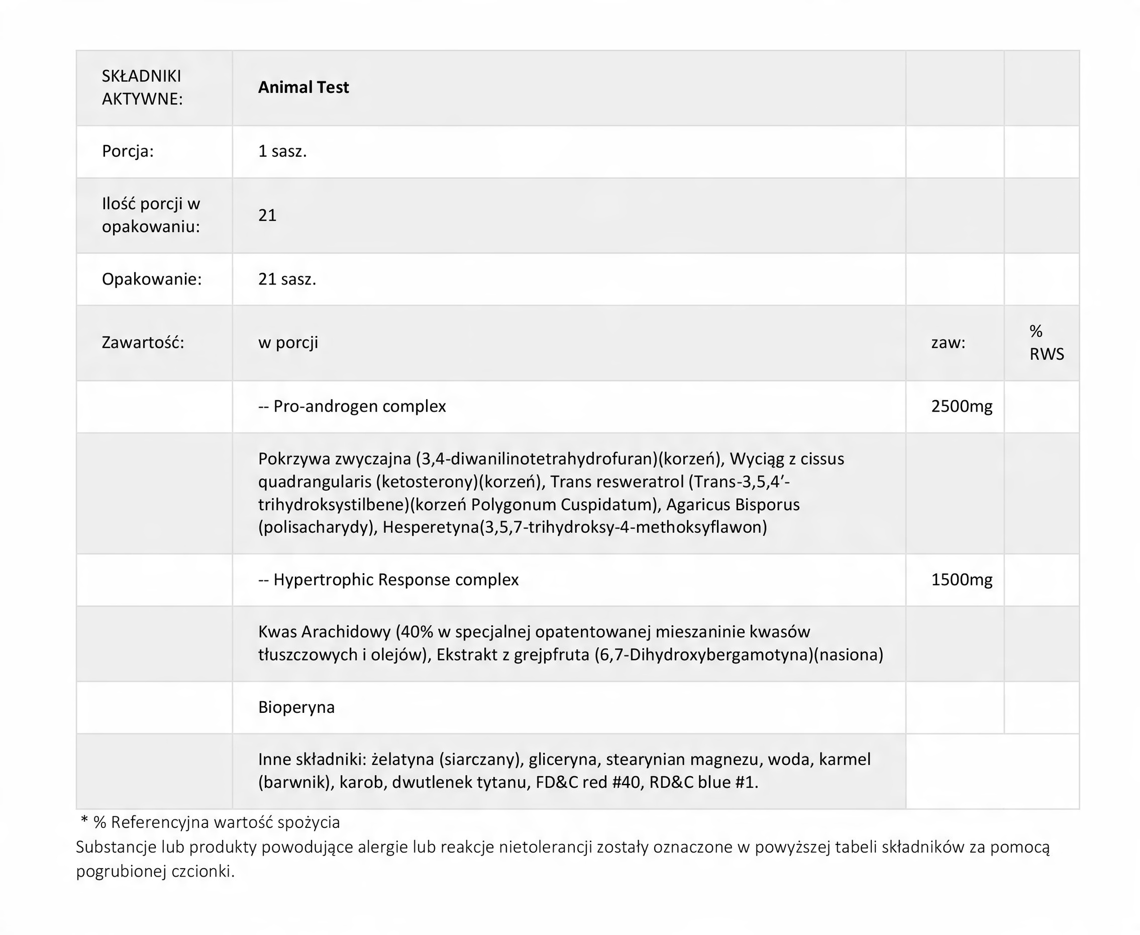 Universal Animal Test 21 sachets POWER TESTOSTERONE BOOSTER USA ANABOLIC Medical product not