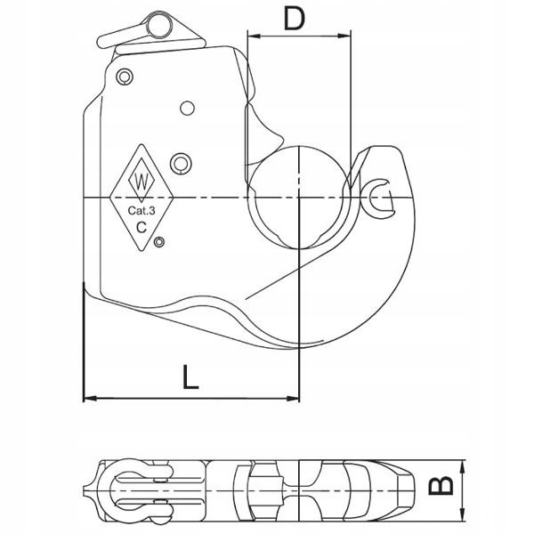 Hak cięgła dolnego kat. 3 Walterscheid 200020KK Numer katalogowy części K200020KK1