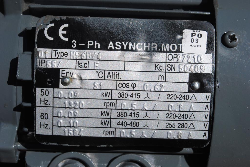 Motoreduktor kątowy 0.09kw. 88obr./min.. Marka inny