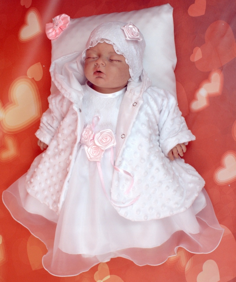 ANDZIA ZIMA 4 cz Komplet SUKIENKA do CHRZTU 74-80 Płeć Dziewczynki