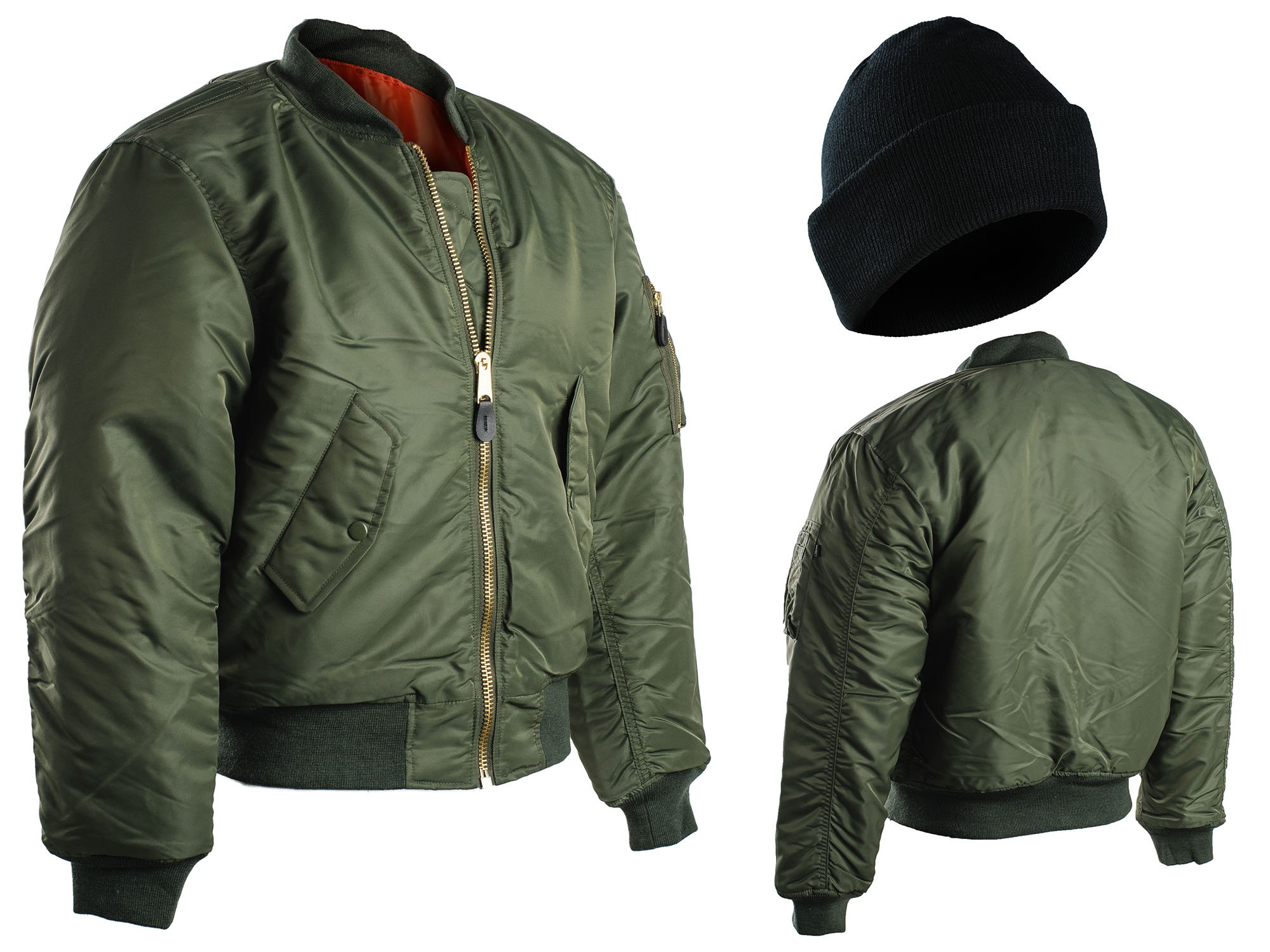 Mil-Tec Vojenská pilotní bunda MA1 Basic Us Army Flyers Flek Olive L