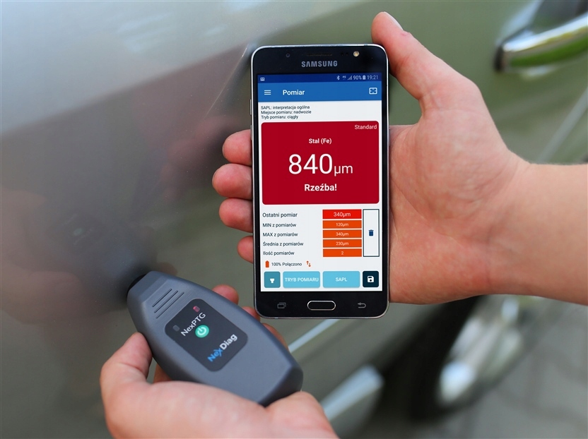 Miernik czujnik lakieru NexPTG стандартний діапазон вимірювання BLUETOOTH 0-1000 мкм