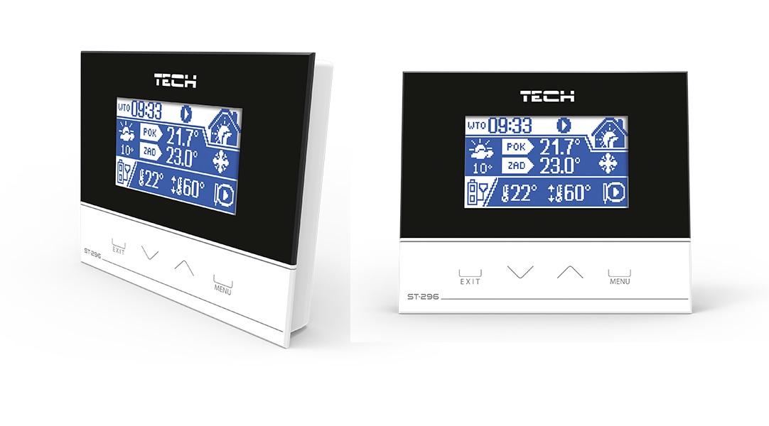 Izbový Regulátor Tech ST-296 Komunikácia Rs Sklo