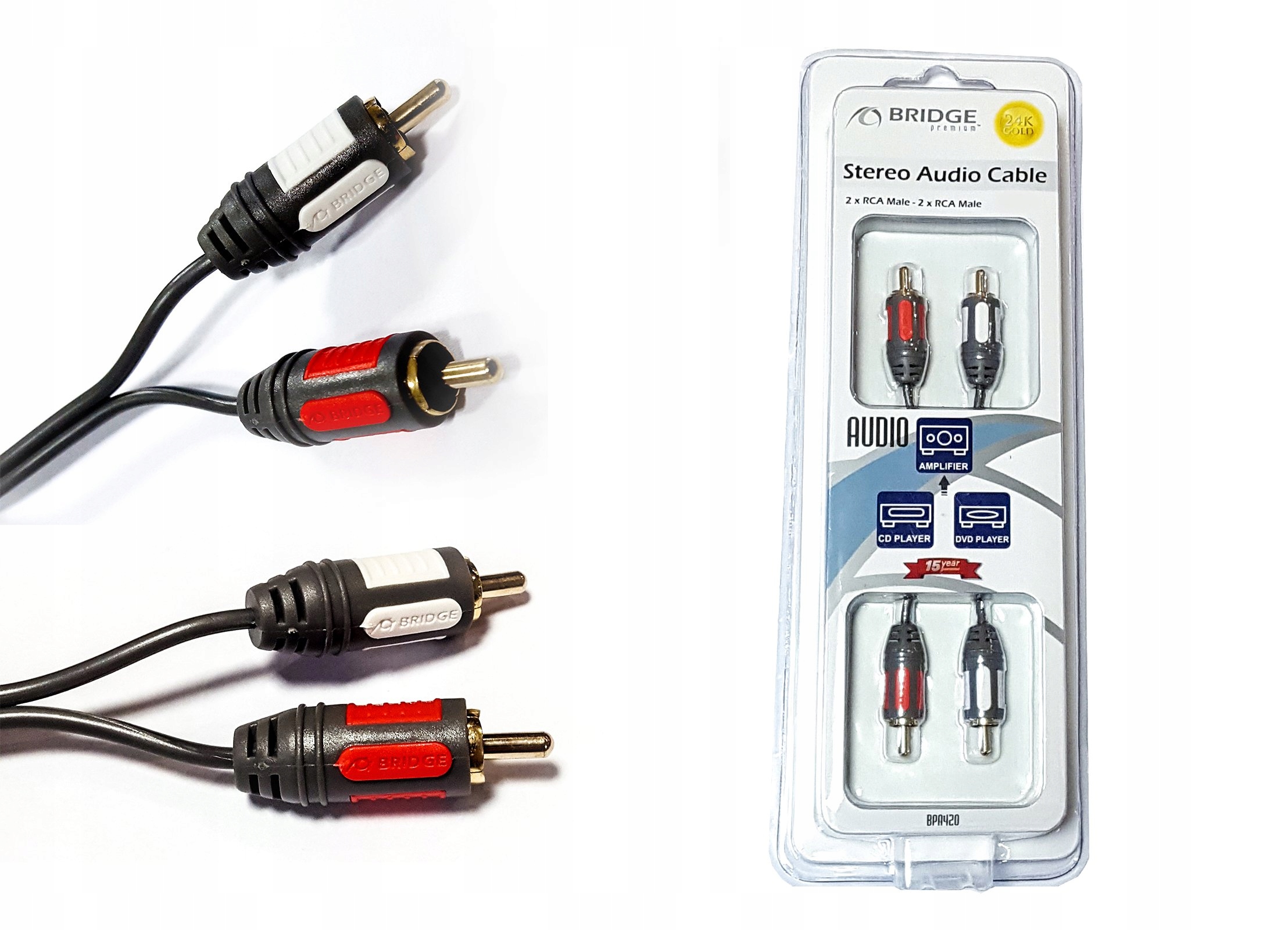 

Kabel 2x Rca - 2x Rca Chinch 5,0m Bridge Hi-end