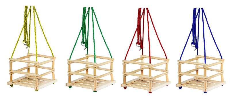 Huśtawka drewniana solidna 4 KOLORY Certyfikat CE Kod producenta HD