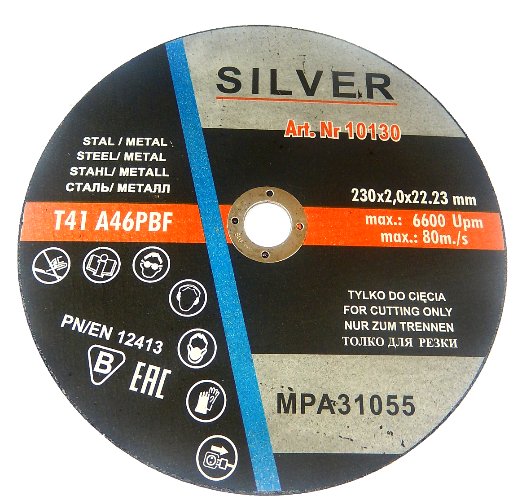 TARCZA DO CIĘCIA METALU 230x2,0x22.23 SILVER
