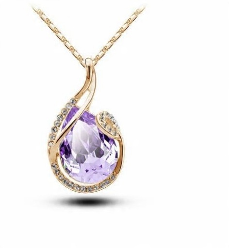 

Naszyjnik Rosa Złoty Fioletowy kamień Swarovski