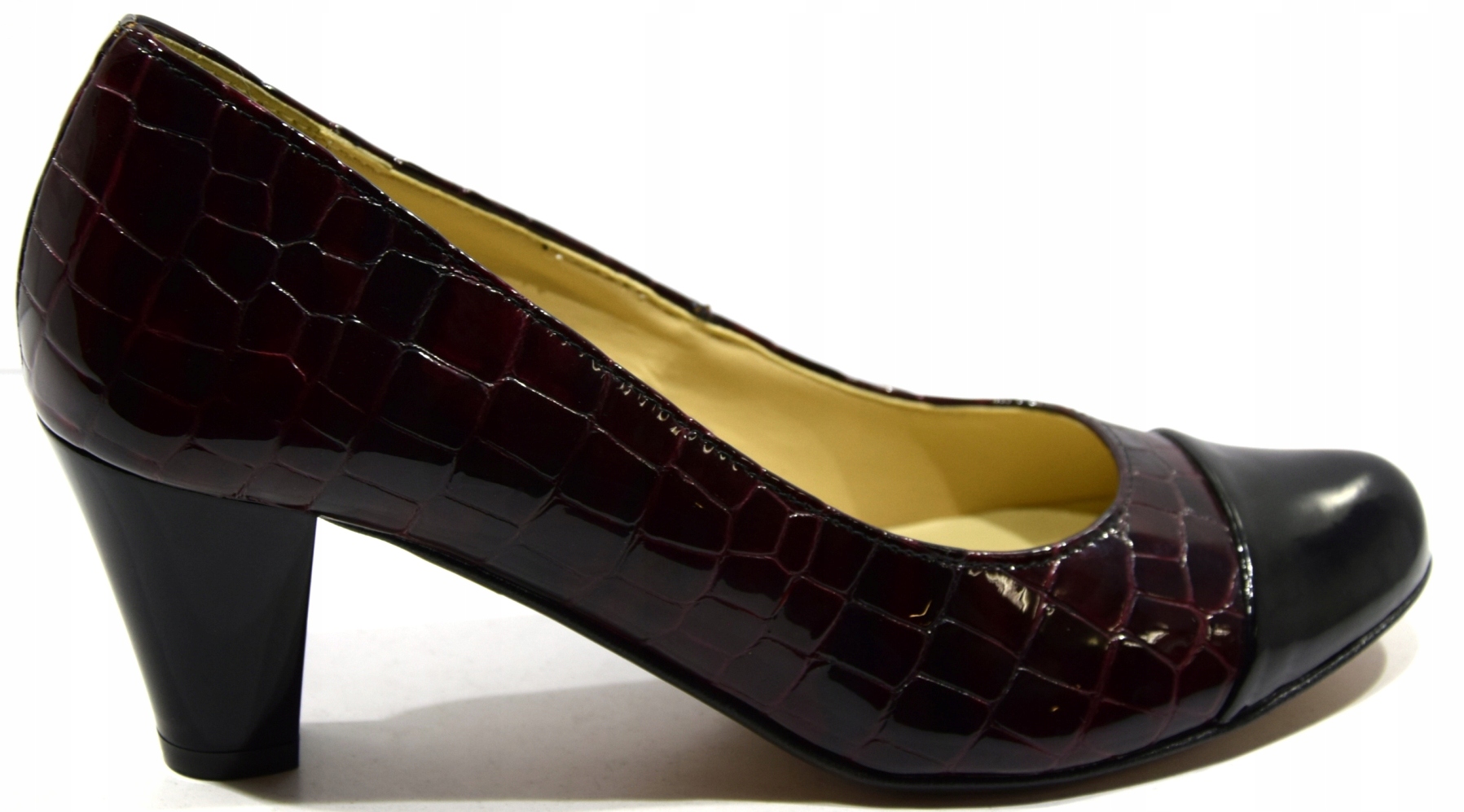 Dámské Módní Kožené Lodičky Bordové 1259 36