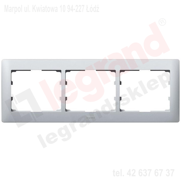 LEGRAND SISTENA RAMKA METALIC 3M POZIOMA Kolor srebrny