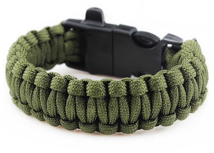 

Bransoletka Paracord z krzesiwem - oliwkowa