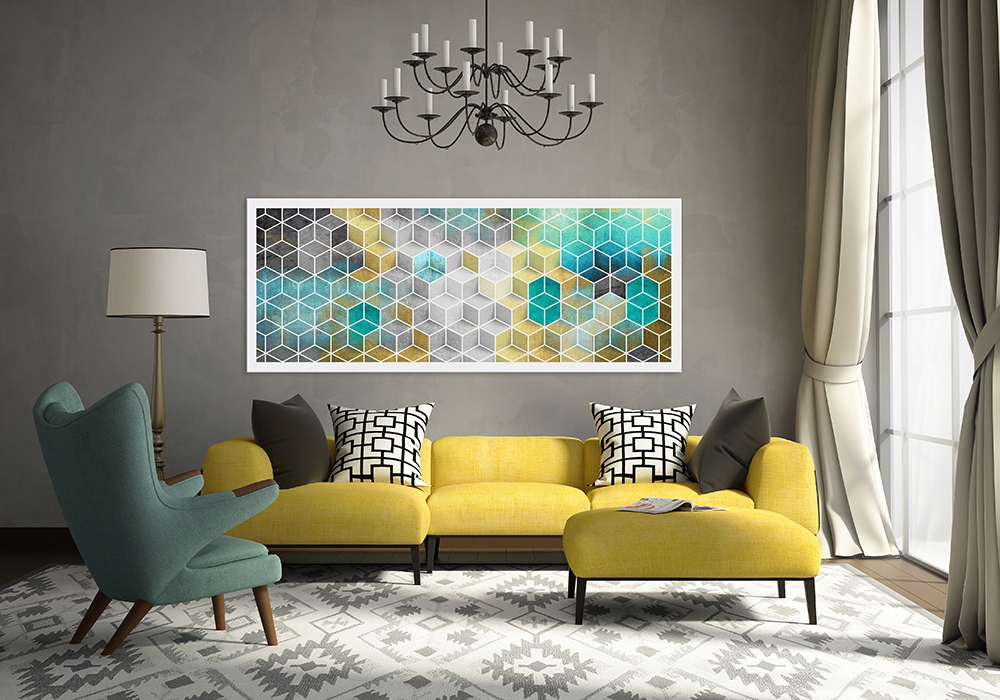 02253 Obraz na płótnie SZEŚCIANY 147x60cm Marka Ludesign-gallery