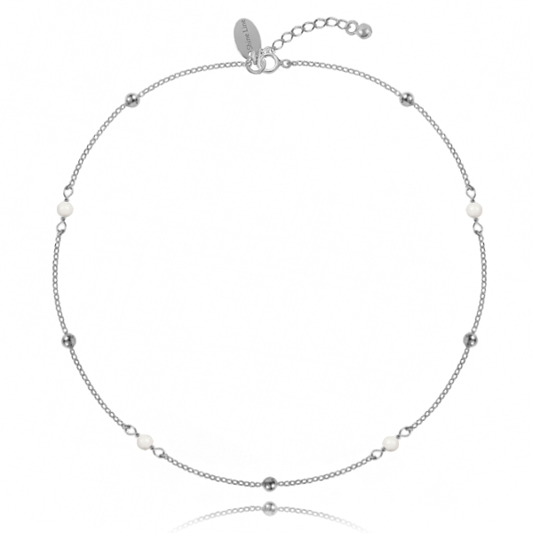 

Choker naszyjnik srebrny kulki perły Swarovski
