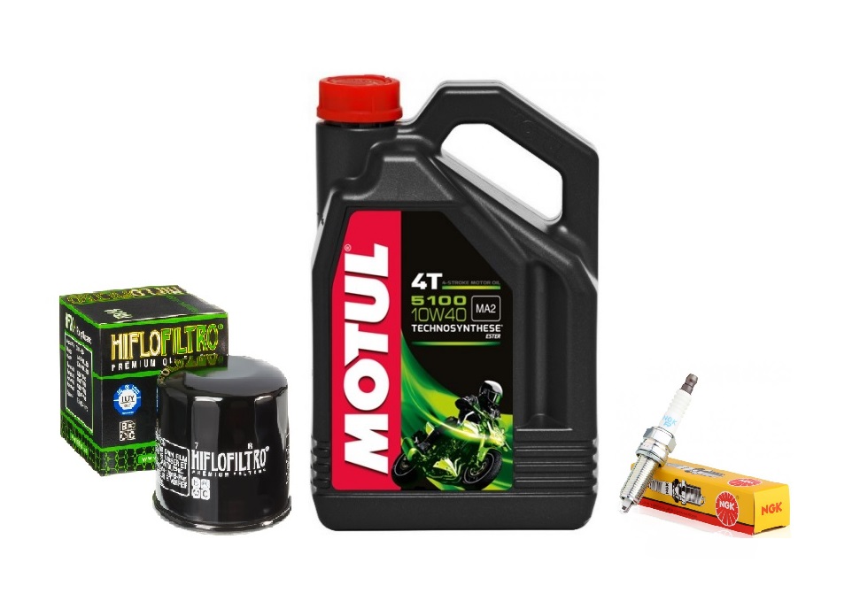 OLEJ MOTUL FILTR ŚWIECE IRYDOWE KAWASAKI ZX-10 R