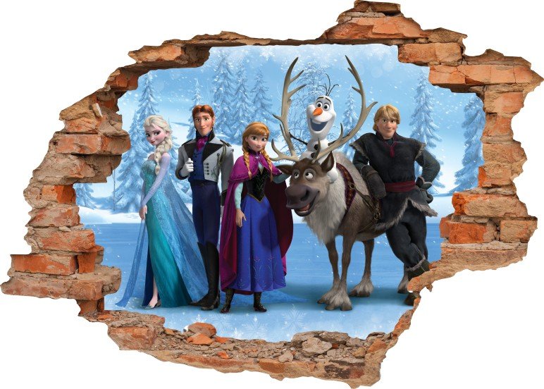 NAKLEJKI NA ŚCIANĘ Dziura w ścianie FROZEN ELSA 2 Bohater Kraina Lodu