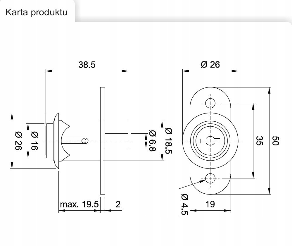 ZAMEK BOLCOWY Szerokość 50 mm