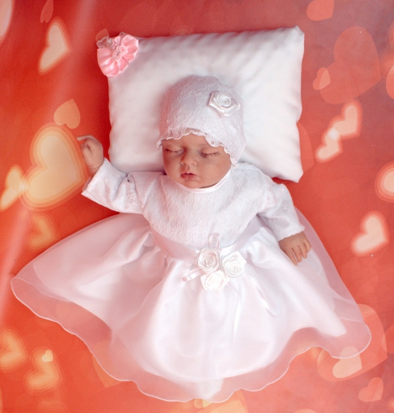 PROMOCJA ZIMA 4 cz Komplet KORONKA do CHRZTU 80-86 Rozmiar 80