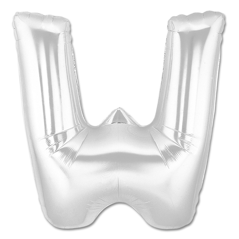 

Srebrny Balon Kształt Litery 40CM Srebrna Litera W