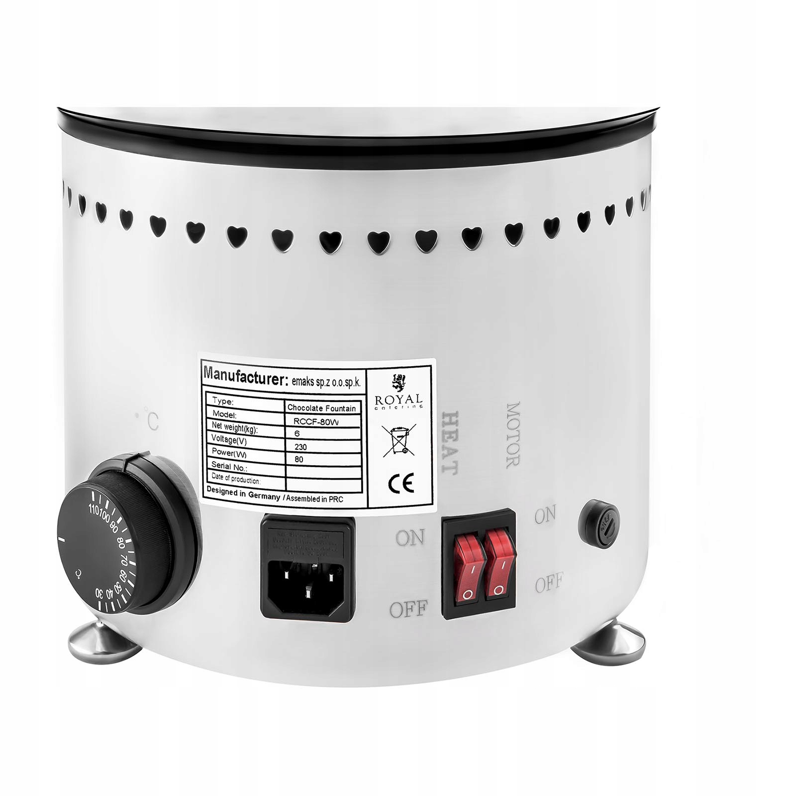 FONTANNA CZEKOLADOWA FONDUE 4 KASKADY 6 KG INOX FV Model RCCF-230W