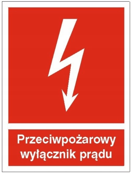 

Znak Przeciwpożarowy wyłącznik prądu 15x20 Cnbop