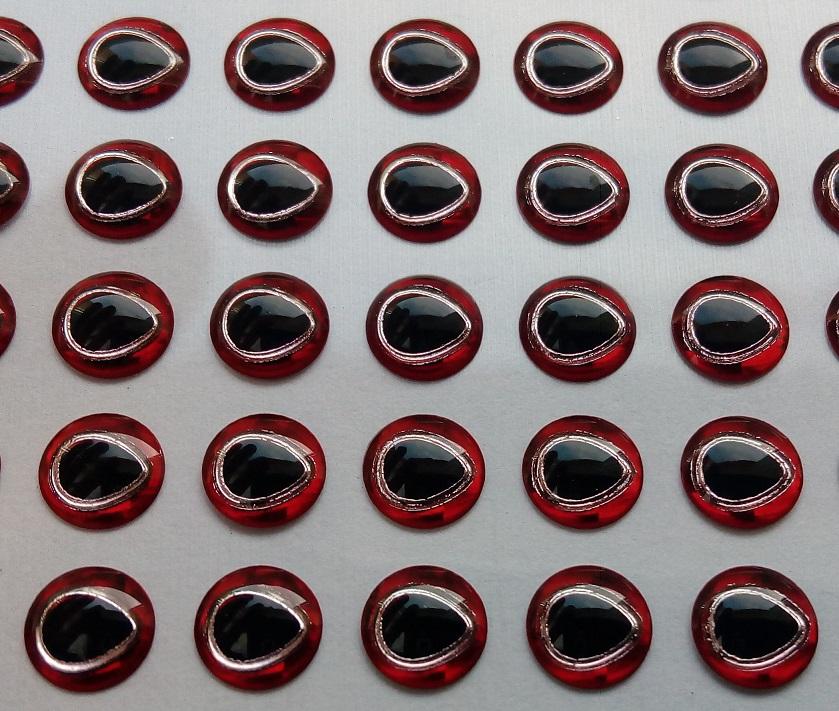 Oczy 3D wobler cykada 4 mm Usa 10-szt Red-silver