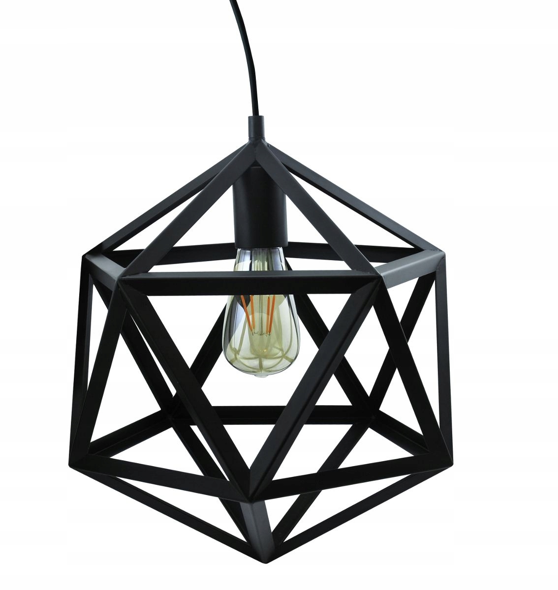 Moderní geometrická závěsná stropní lampa Loft Led E27 150 cm, černá