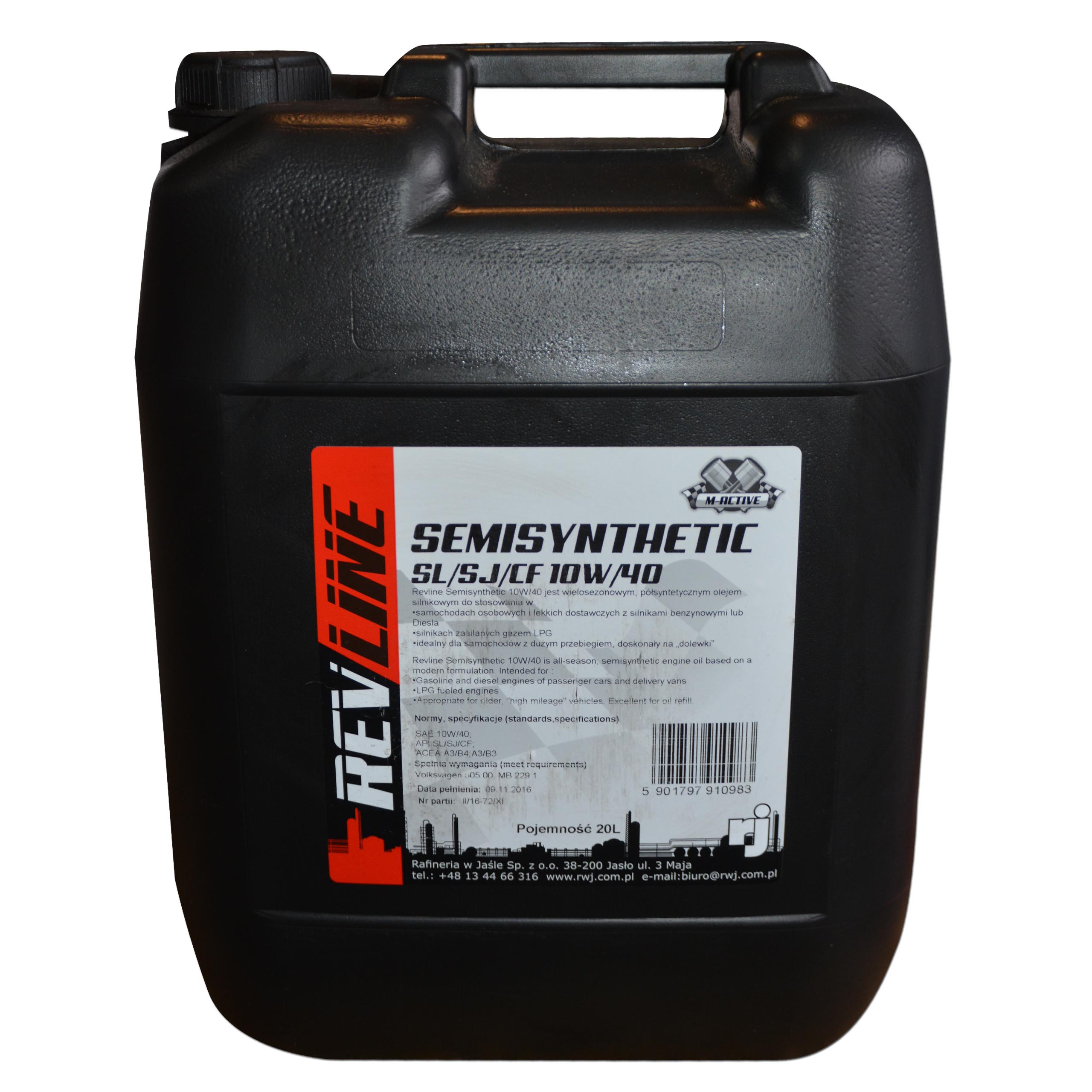 REVLINE SEMISYNTHETIC 10W40 jak MOBIL 2000 X1 20L