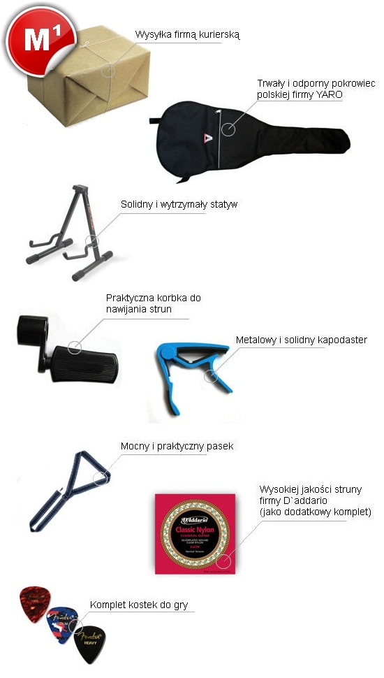 Gitara Klasyczna YAMAHA C-40 II M 4/4 Pakiet M1 Kod producenta C40M