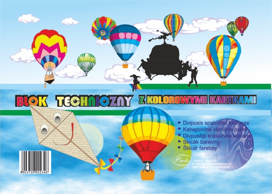 

Blok Techniczny A4 Z Kolorowymi Kartkami MIX