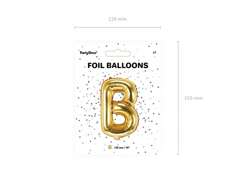 Balon foliowy B złoty 35cm 1szt FB2M-B-019 Kod producenta FB2M-B-019