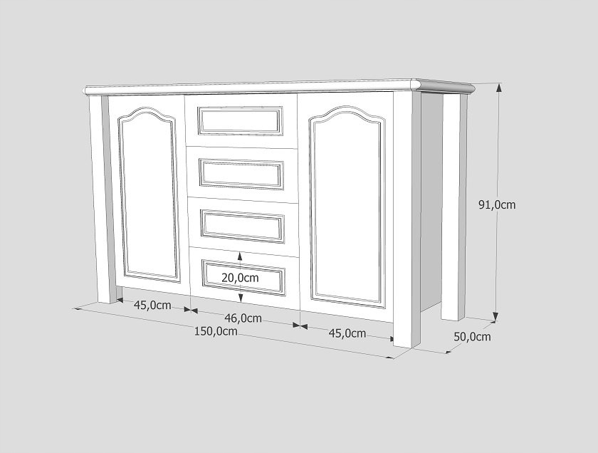 Drewniana Komoda Merina 3,z Drewna,Biała PRODUCENT Kolekcja MERINA