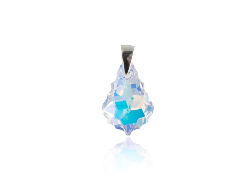 

Zawieszka srebrna Swarovski barok tęczowy Ab Ag
