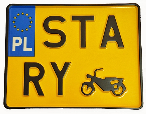 Poľská historická tabuľa motor registračný rám