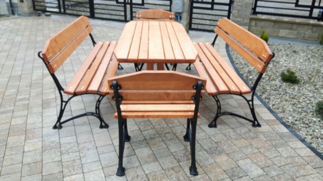DREWNIANE MEBLE OGRODOWE STÓŁ + 4 ŁAWKI 180CM Z17 Producent 3M