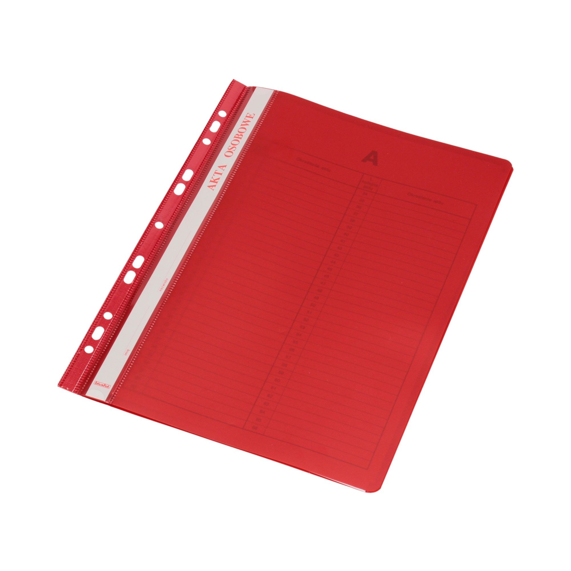 

Skoroszyt akta osobowe PP/perforacja czerwony