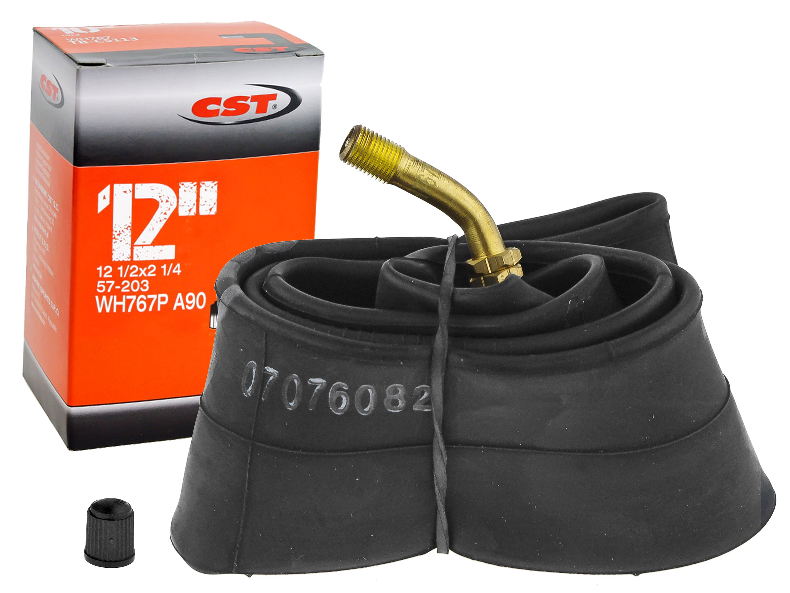 DĘTKA ROWEROWA CST 12x1/2x2 1/4 GIĘTY ZAWÓR 45 ST. DO WÓZKÓW DZIECIĘCYCH