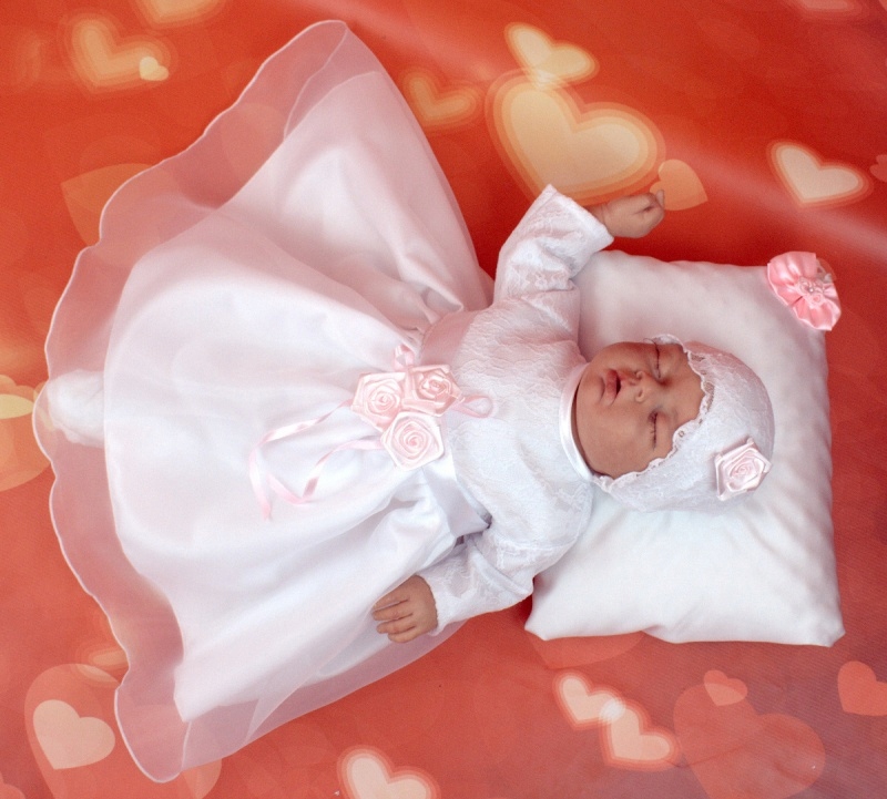 ANDZIA 4 cz Komplet KORONKA do CHRZTU 62-68 WIOSNA Kolor biały