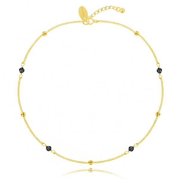 

Choker naszyjnik złoty z kulki kryształy Swarovski