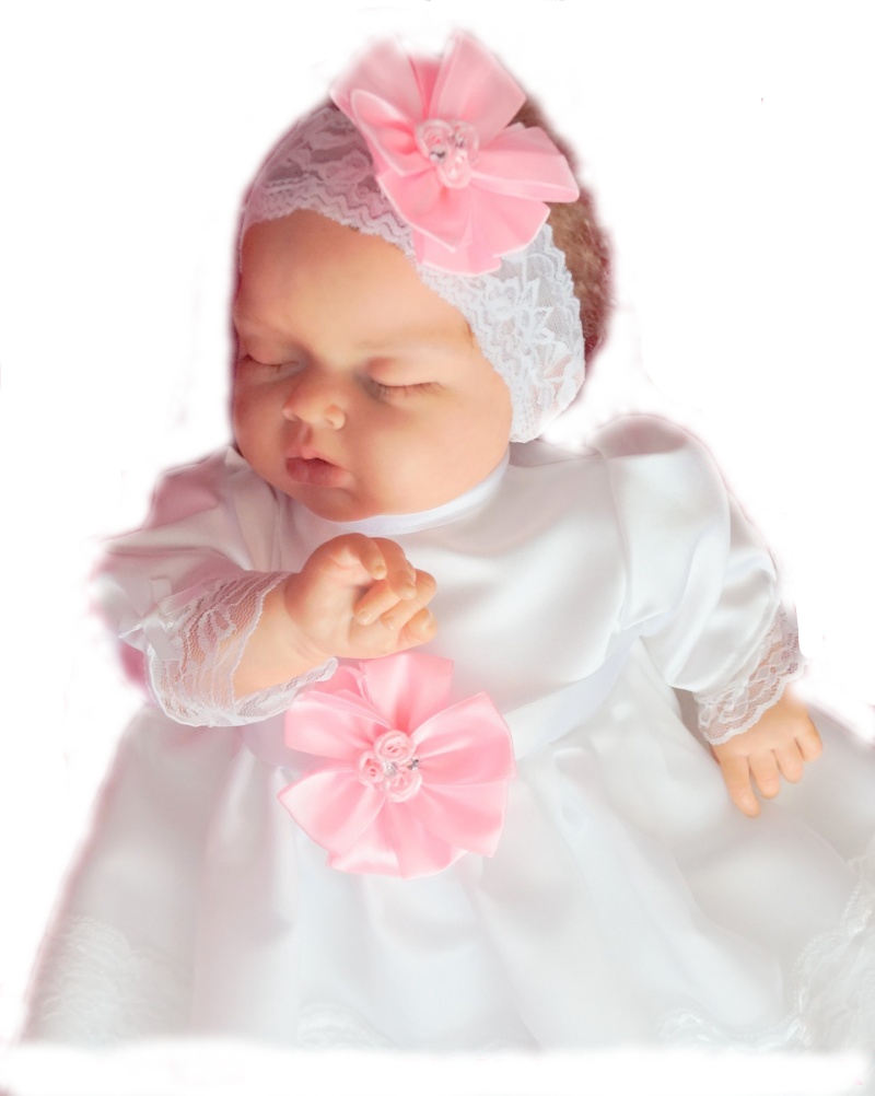 

Koronka Sukienka I Opaska Ubranko do Chrztu 62 68