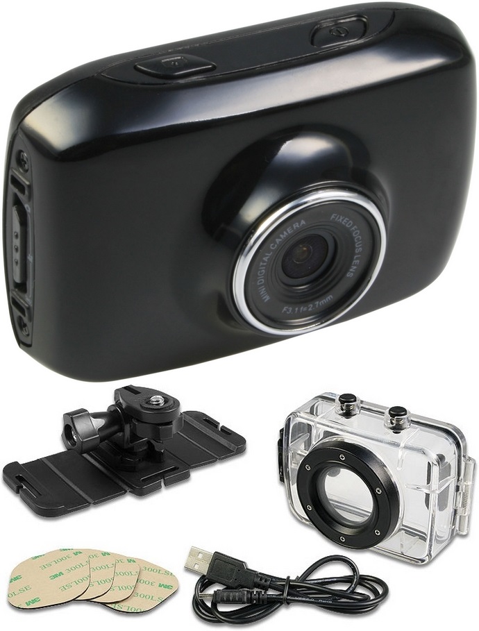 FULLHD спортивная камера водонепроницаемый сенсорный LCD SD серебряный цвет