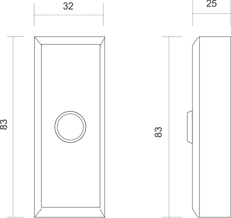 Vidos OP03 PRZYCISK WYJŚCIA EXIT do domofonu NATYNKOWY SZEROKOŚĆ 32mm METAL EAN (GTIN) 05907281900034