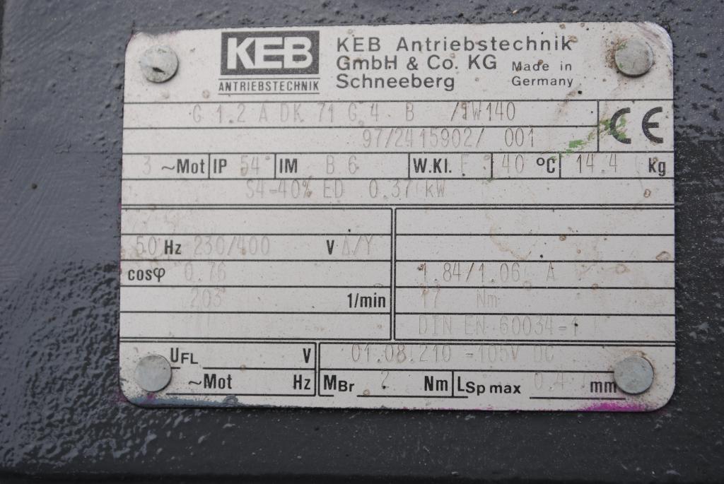 Motoreduktor 0.37kw. 205obr./min.. KEB Marka inny