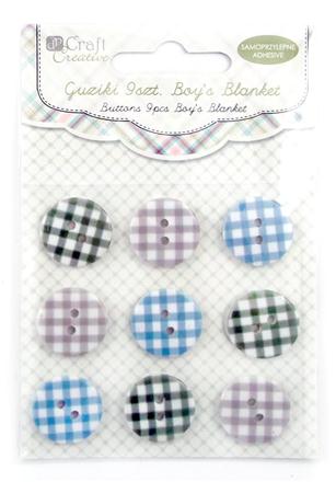 Guziki Samoprzylepne 18 MM, 9 Szt. Boy's Blanket