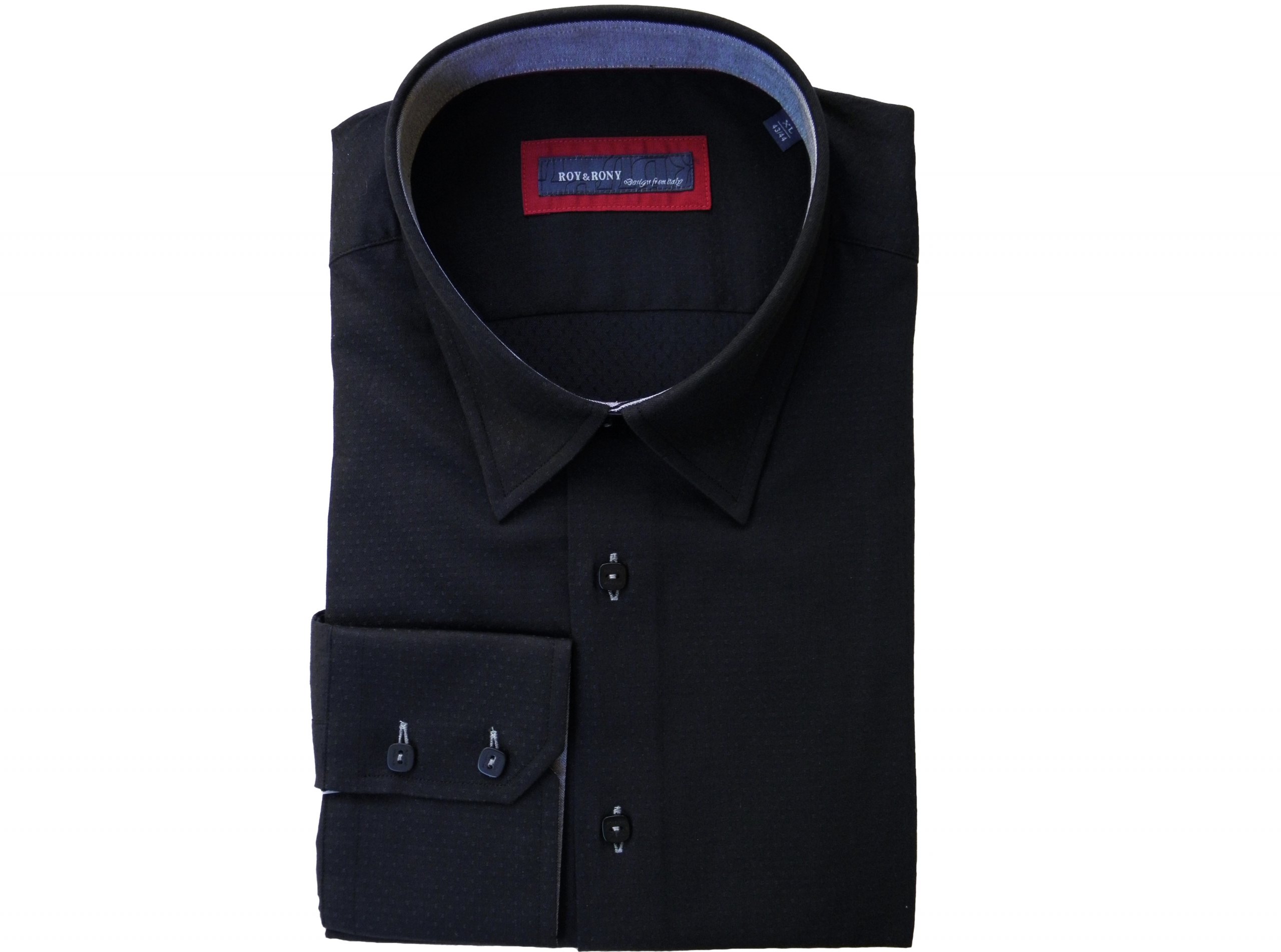 Elegantní pánská košile L 41/42 černá slim fit