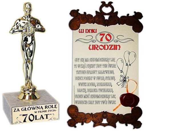 

Statuetka Urodzinowa 70 Dyplom Urodziny 70