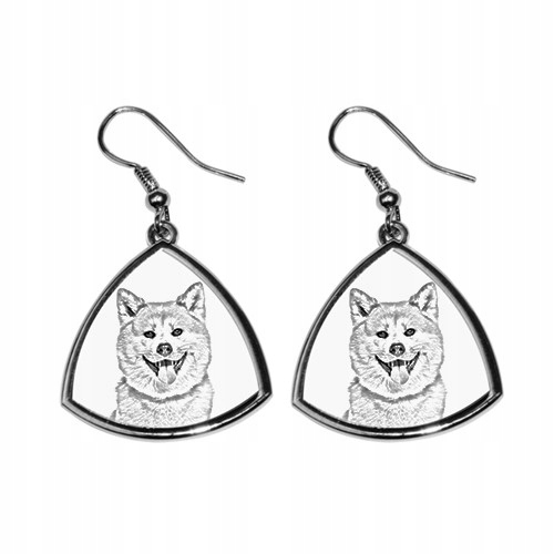 

Akita Inu Trójkątne kolczyki z nadrukiem, grafiką