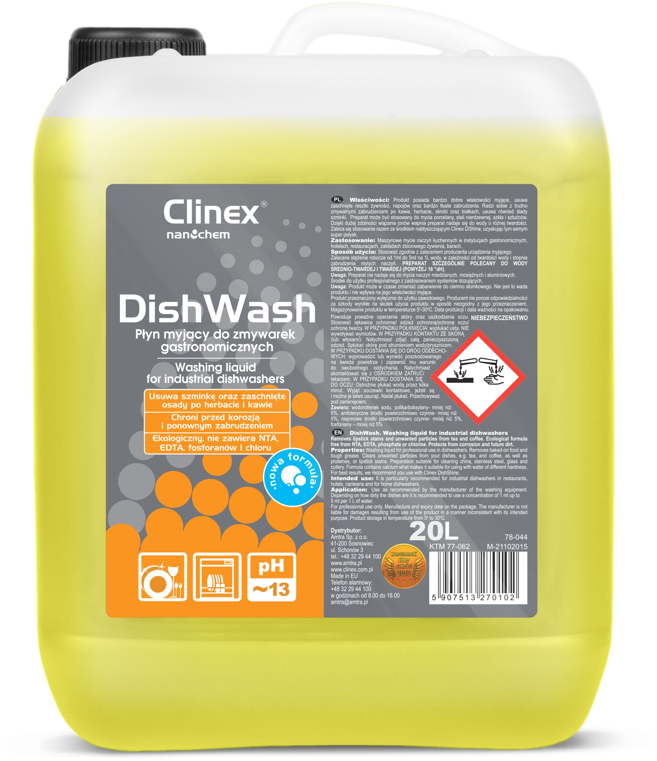 

Clinex Dishwash detergent myjący do zmywarki 20l