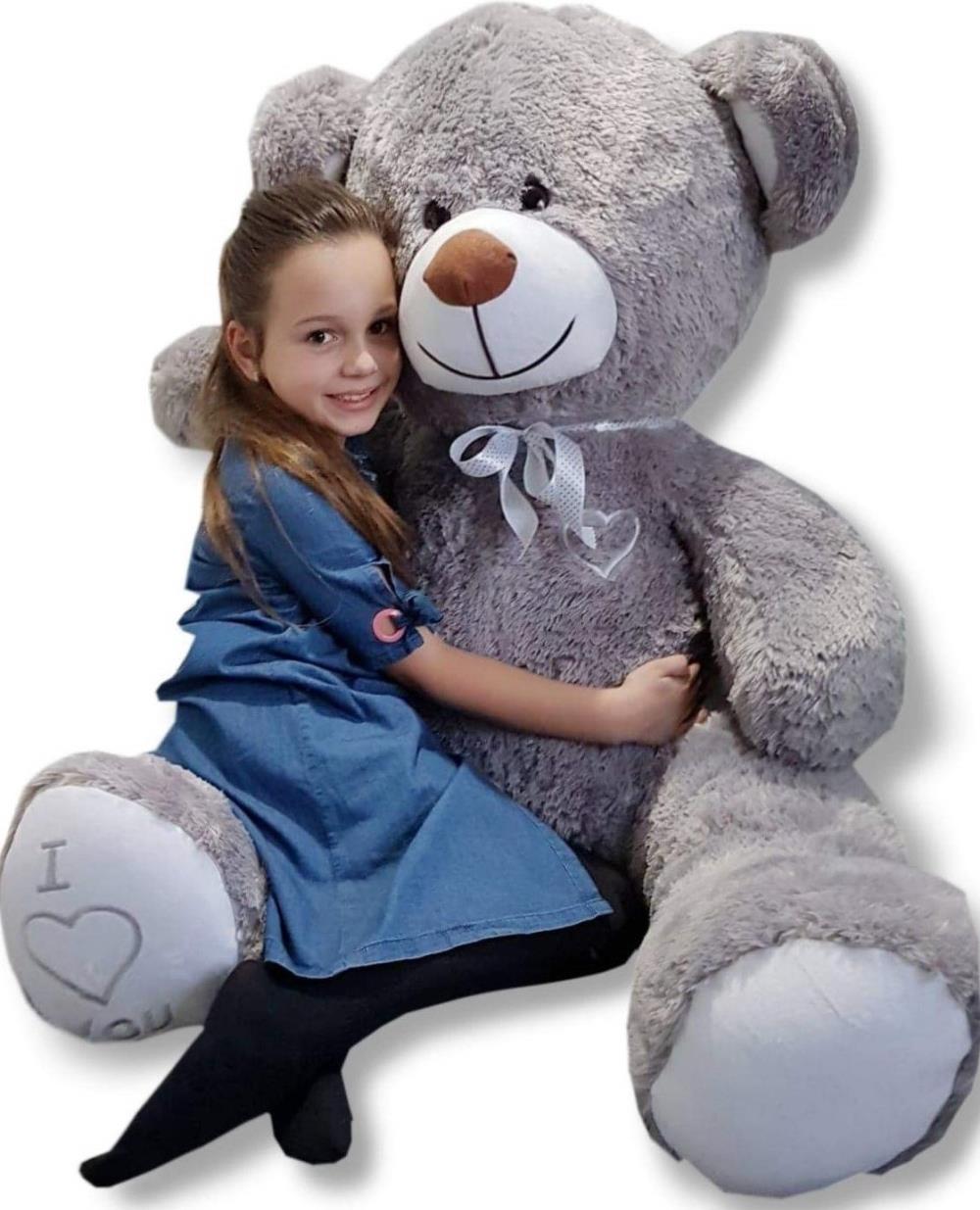 

Miś Pluszowy Duży Misiek Pluszak Gigant Szar 160CM