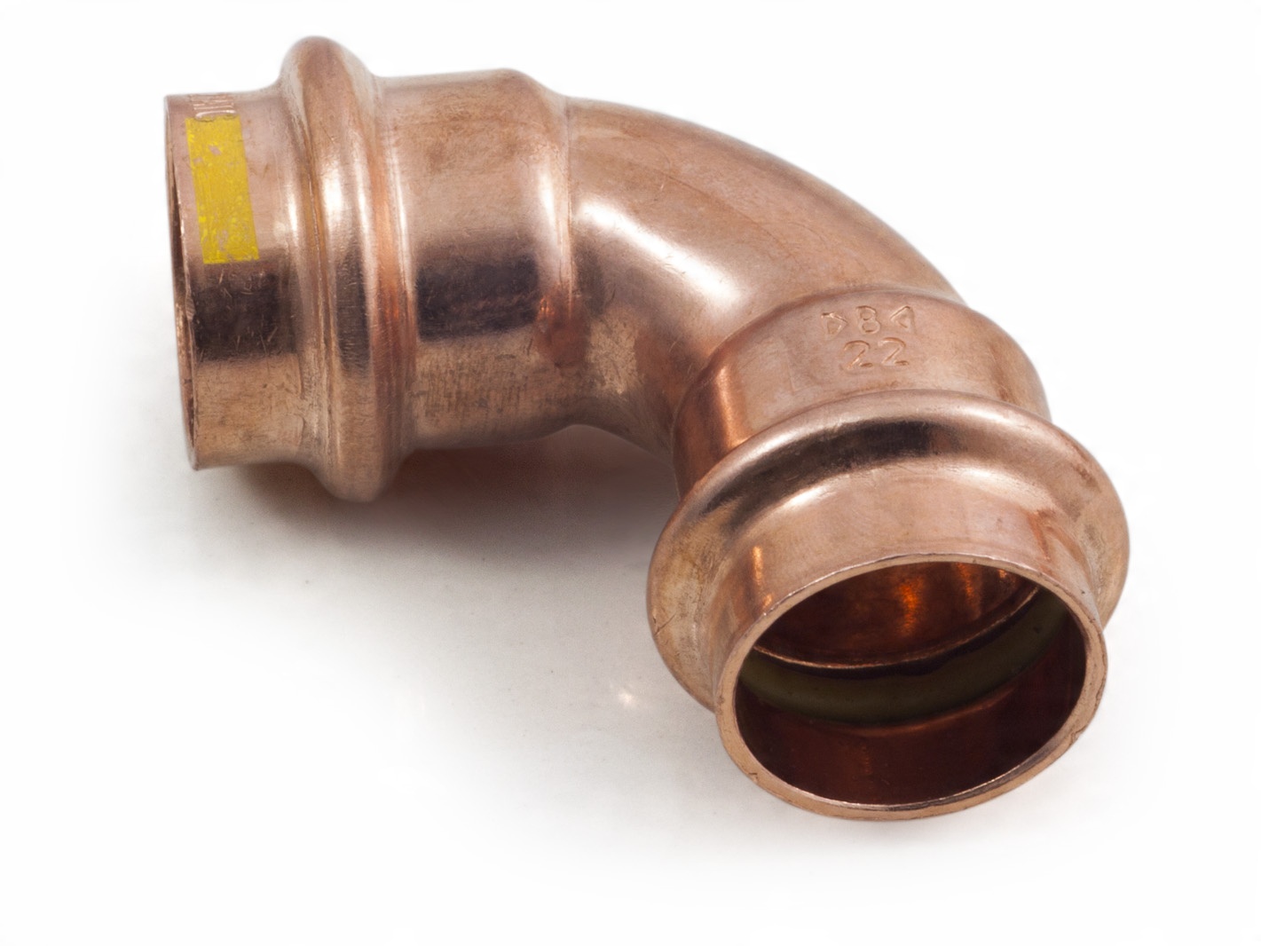 

Łuk Kolano Gaz 22mm 90 2K Miedź Cu Press Zacisk