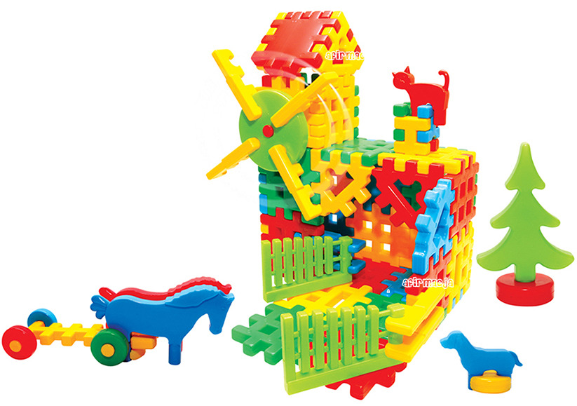 KLOCKI WAFLE DUŻY ZESTAW CZARODZIEJSKI MŁYN Płeć Chłopcy Dziewczynki