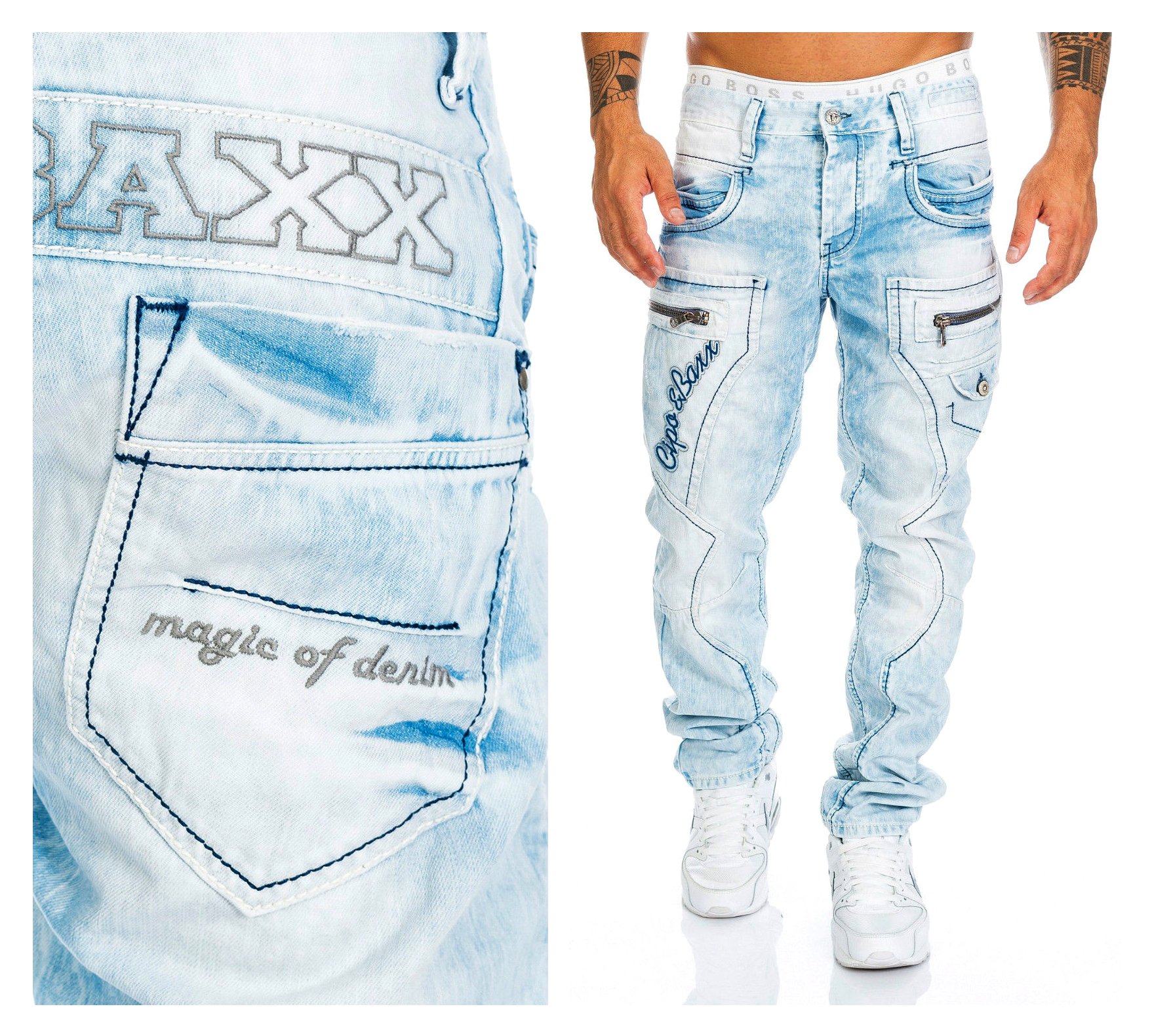 

Spodnie Jeans Cipo Baxx Zamki Light
